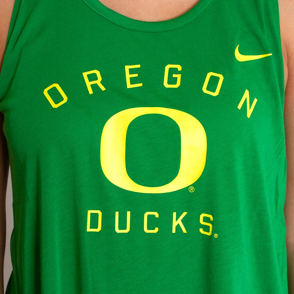 Classic Oregon O, Nike, Green, Sleeveless, Performance/Dri-FIT, Women, Open Back, Tank top, 763887